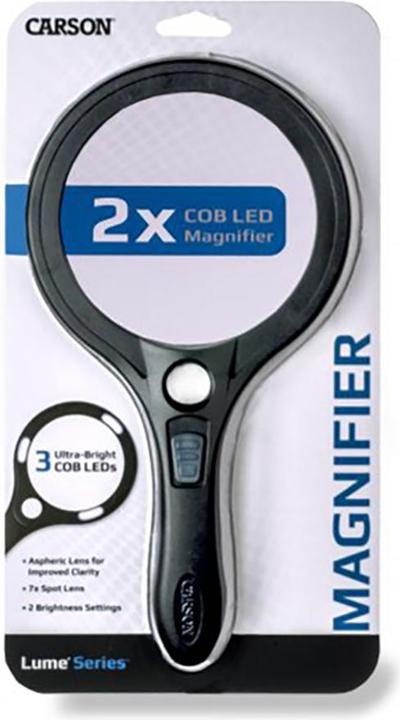 Image du produit Carson Loupe à main asphérique 2x110mm AS-95 avec LED