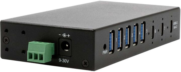 Actual product image Exsys Industrial USB 3.2 Gen 2x1 Hub 7-Port (USB-C, 7 ports)
