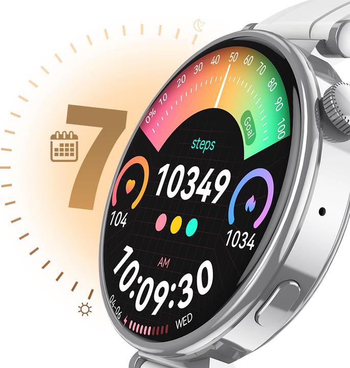 Actual product image xO smartwatch GT4 Mini Amoled silver