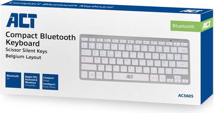 Immagine prodotto ACT Tastiera Bluetooth portatile (layout tastiera belga) (ESSERE, Senza fili)