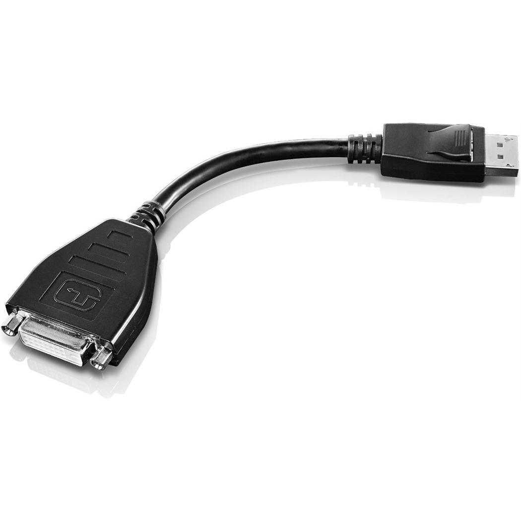 Lenovo DisplayPort zu (DVI, 20 cm), Data + Video Adapter, Schwarz