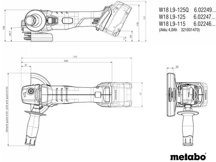 Actual product image Metabo W 18 L 9-125 (125 mm)