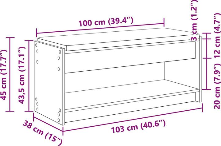 Produktbild vidaXL Flurbank (38 cm)