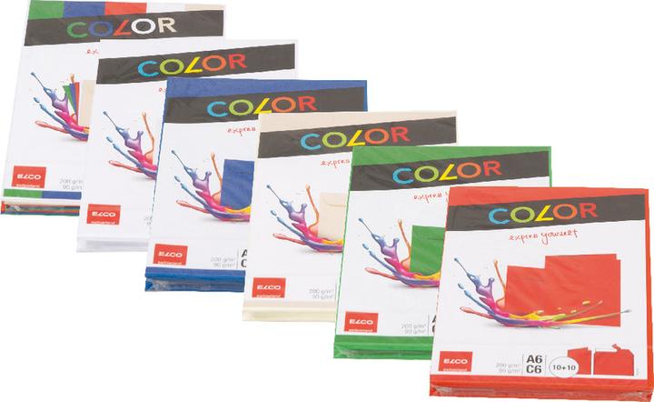 Produktbild Elco Doppelkarten mit Briefumschläge Color (A6, C6, 20 x)