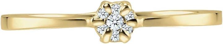 Actual product image Elli Diamore Womens Engagement Flower Diamond Ring 008 ct in 375 Yellow Gold (56)