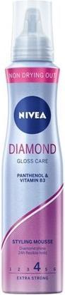 Produktbild NIVEA Diamond Gloss Care Styling Mousse 4 extra mocna pianka do włosów 150 ml (150 ml, Schaumfestiger)