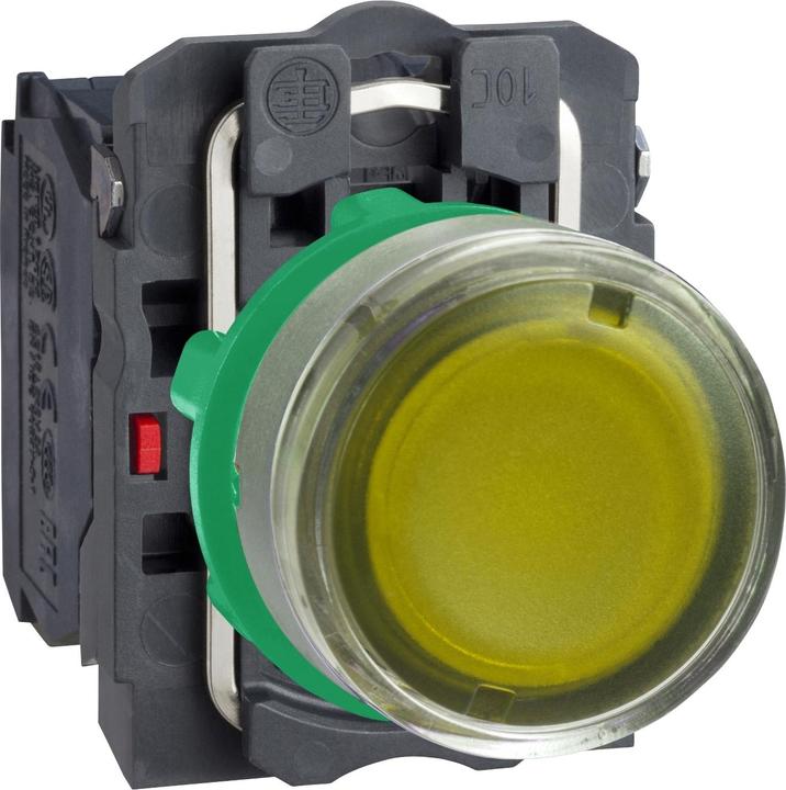 Actual product image Schneider Electric Illuminated pushbutton compl. plastic momentary orange 22mm 120V 1S+1OE
