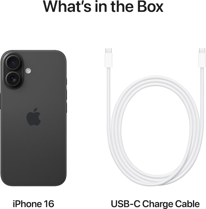 Immagine prodotto Apple iPhone 16 (256 GB, Nero, 6.10", SIM + eSIM, 48 Mpx, 5G)