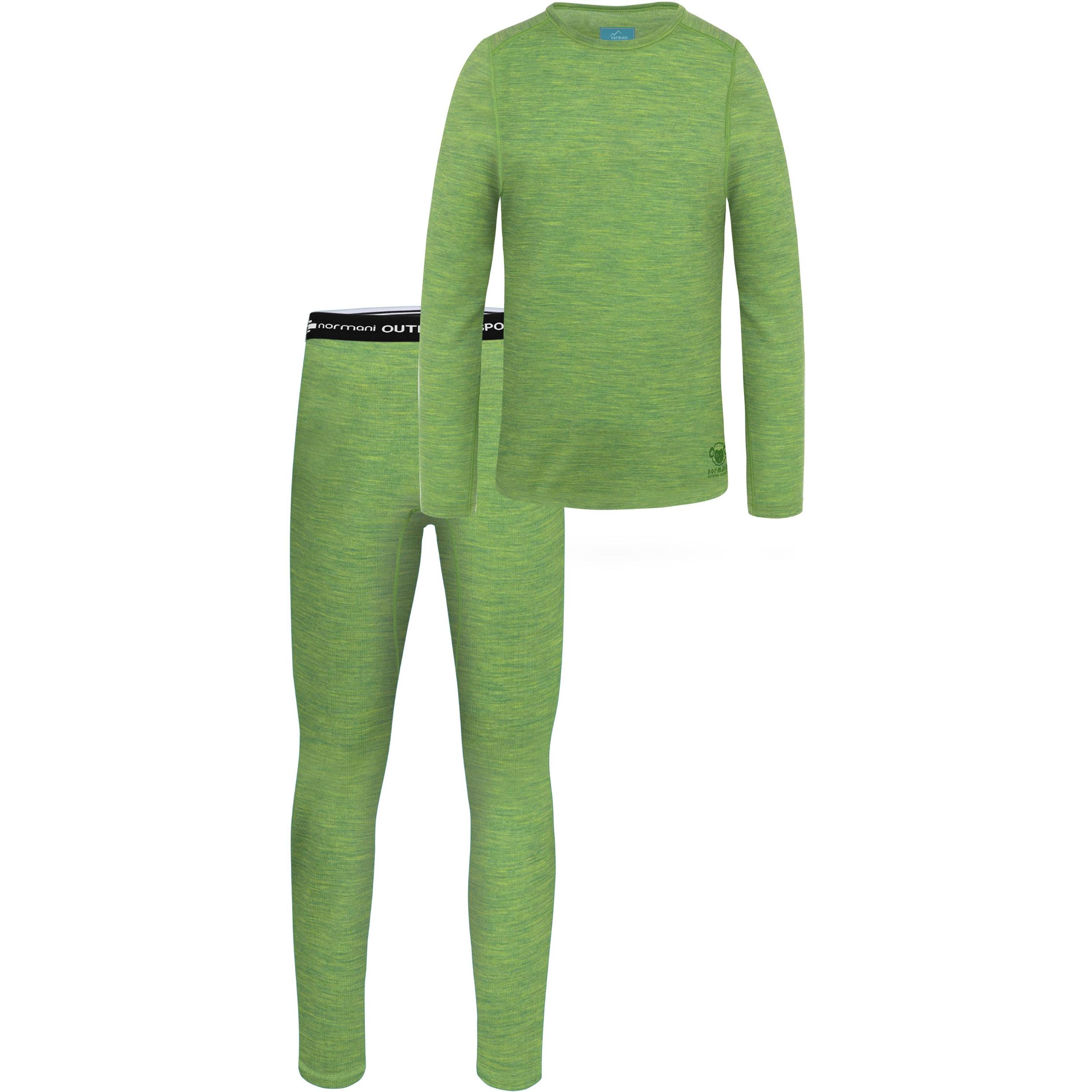 Normani, Herren, Funktionsunterhose, Kinder Merino Thermo Unterwäsche - 6560 (146, 152), Grün, 152, 146