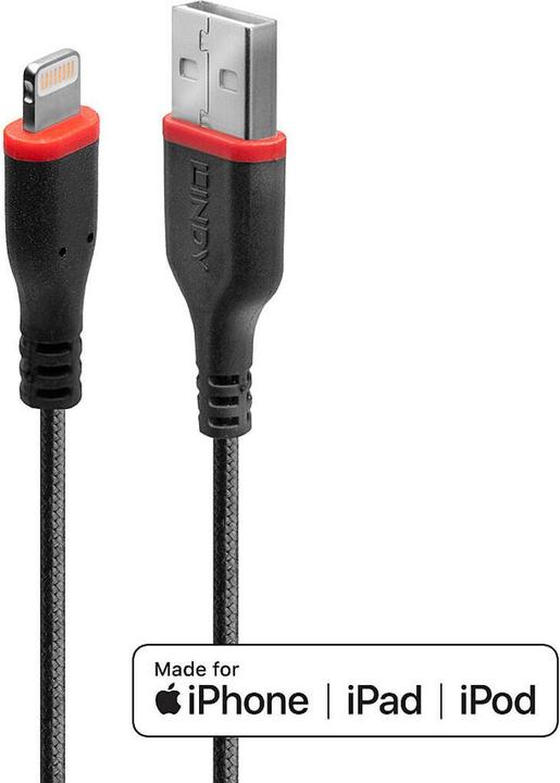 Actual product image Lindy Lightning charging cable (1 m, USB 2.0)