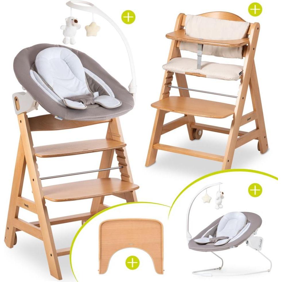 Hauck, Hochstuhl, Hochstühle Beta Plus Natural 5-tlg. Newborn Set - Hochstuhl + (Hochstuhl)