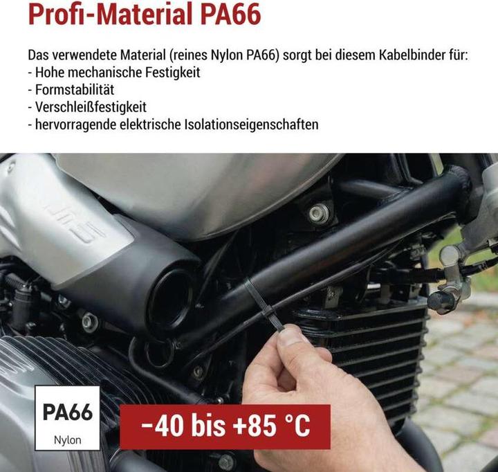 Produktbild Emos Kabelbinder 200×3,5, schwarz, 100 Stk (Kunststoffkabelbinder, 200 mm, 100 Stk.)