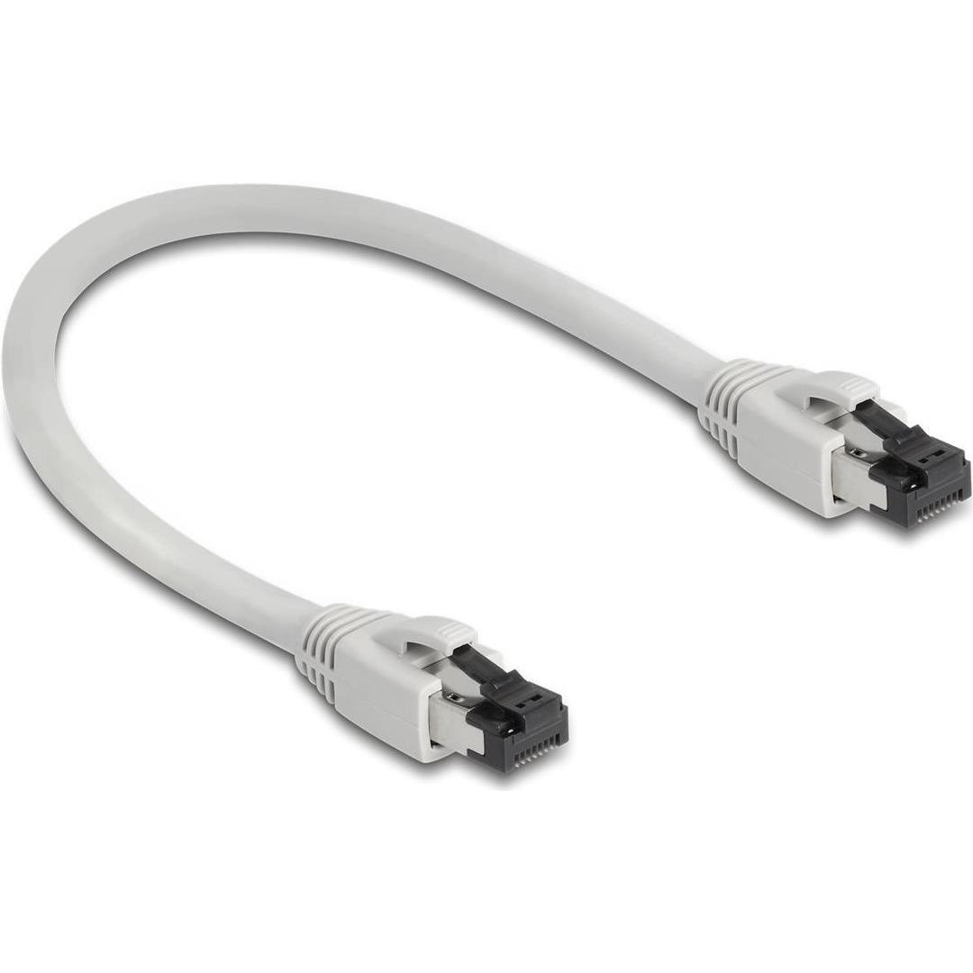 Thumbnail - Delock RJ45 Netzwerkkabel Cat.8.1 S/FTP 0,25 m bis 40 Gbps g (S/FTP, CAT8.1, 0.25 m), Netzwerkkabel