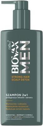 L´Biotica Biovax Men Strong Hair Scalp Detox Shampoo For Hair And Beard Care 2 In 1 - 200 Ml (200 ml, Flüssiges Shampoo)