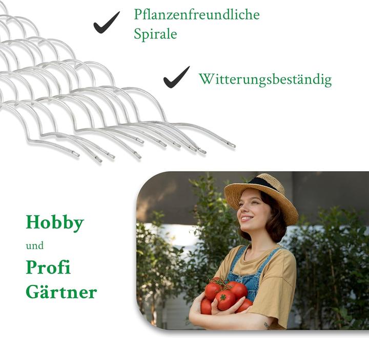 Novatool 10 Tomatenstbe 150 cm x 5 mm  Tomatenspiralstbe verzinkt  Rankstbe Tomatenstangen 150cm Tomaten R (0.50 cm)