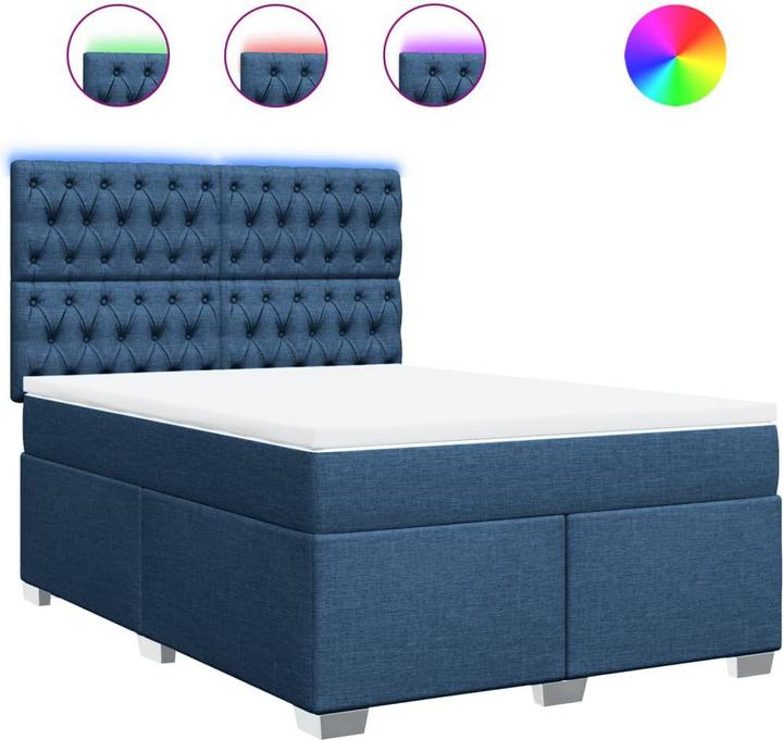 Produktbild vidaXL Bo x springbett mit Matratze 140 x 200 cm Stoff (140 x 200 cm)