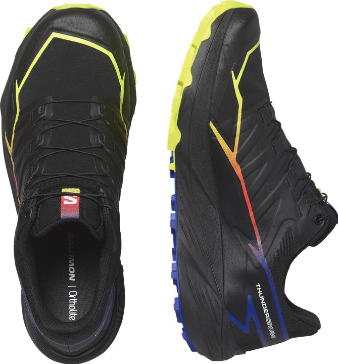 Produktbild Salomon Thundercross GTX Blue Fire Laufschuhe Schwarz / Surf The Web / Safety Yellow Herren (42)