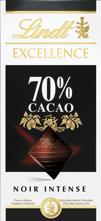 Actual product image Lindt Excellence dark 70% cocoa chocolate bar (100 g)