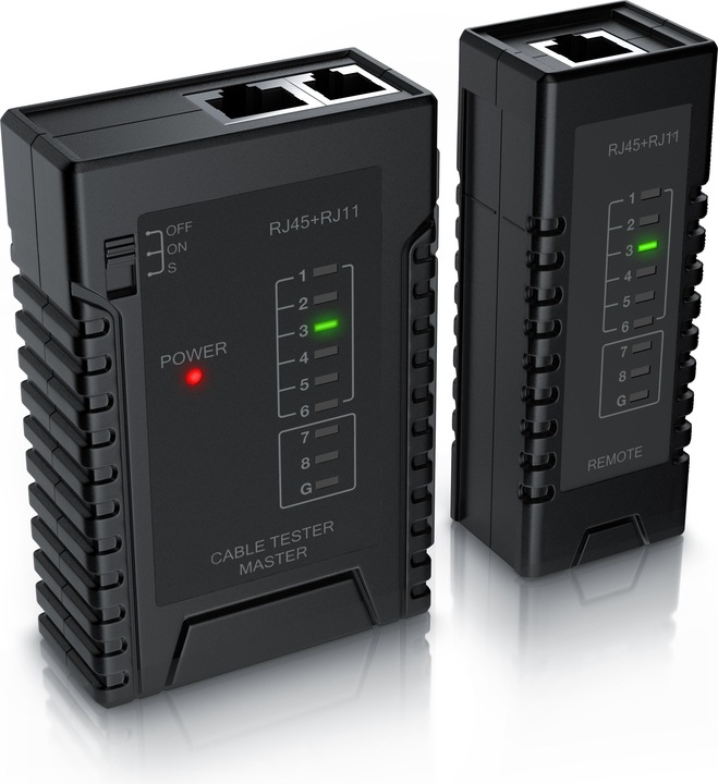 Produktbild CSL Netzwerk Kabeltester für RJ45 RJ11-Kabel - Patchkabel Leitungstester - LAN Network Cable Tester
