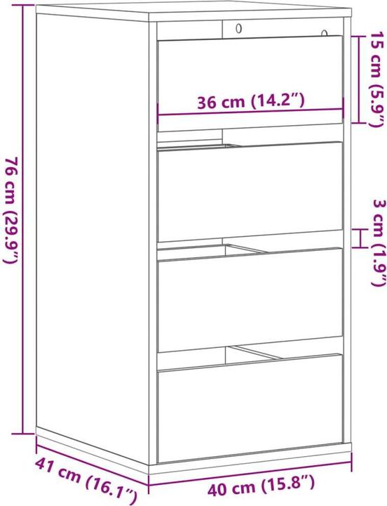 Produktbild vidaXL Kommode (40 x 41 x 76 cm)