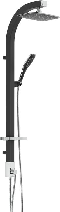 Produktbild Schütte Regendusche Bad MADAGASKAR Überkopfbrause-Set Schwarz matt Chrom Duschsystem Regenbrause 60060