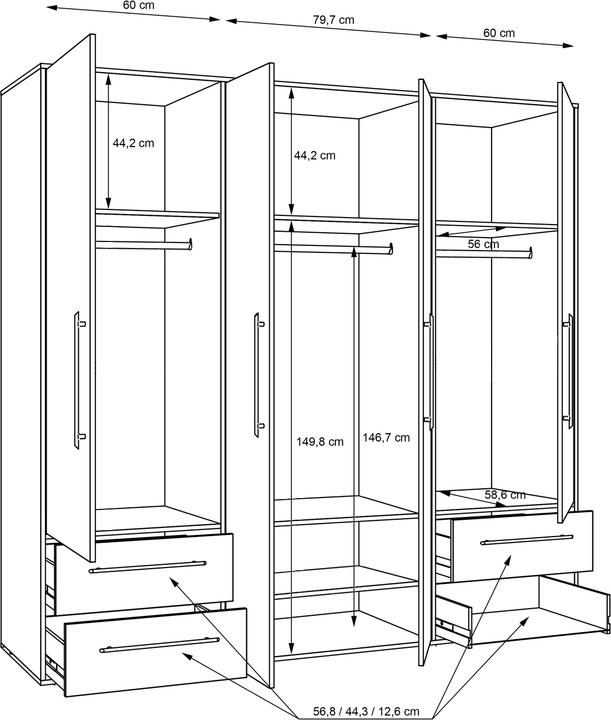 Valeurs nutritives et ingrédients Möbel-Eins Maniko (205.90 x 58.80 x 200.10 cm)