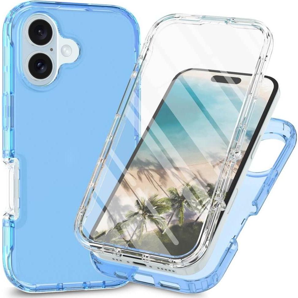 Cover-Discount iPhone 16 Plus - Full Protection Schutzhülle (Apple iPhone 16 Plus), Smartphone Hülle, Blau
