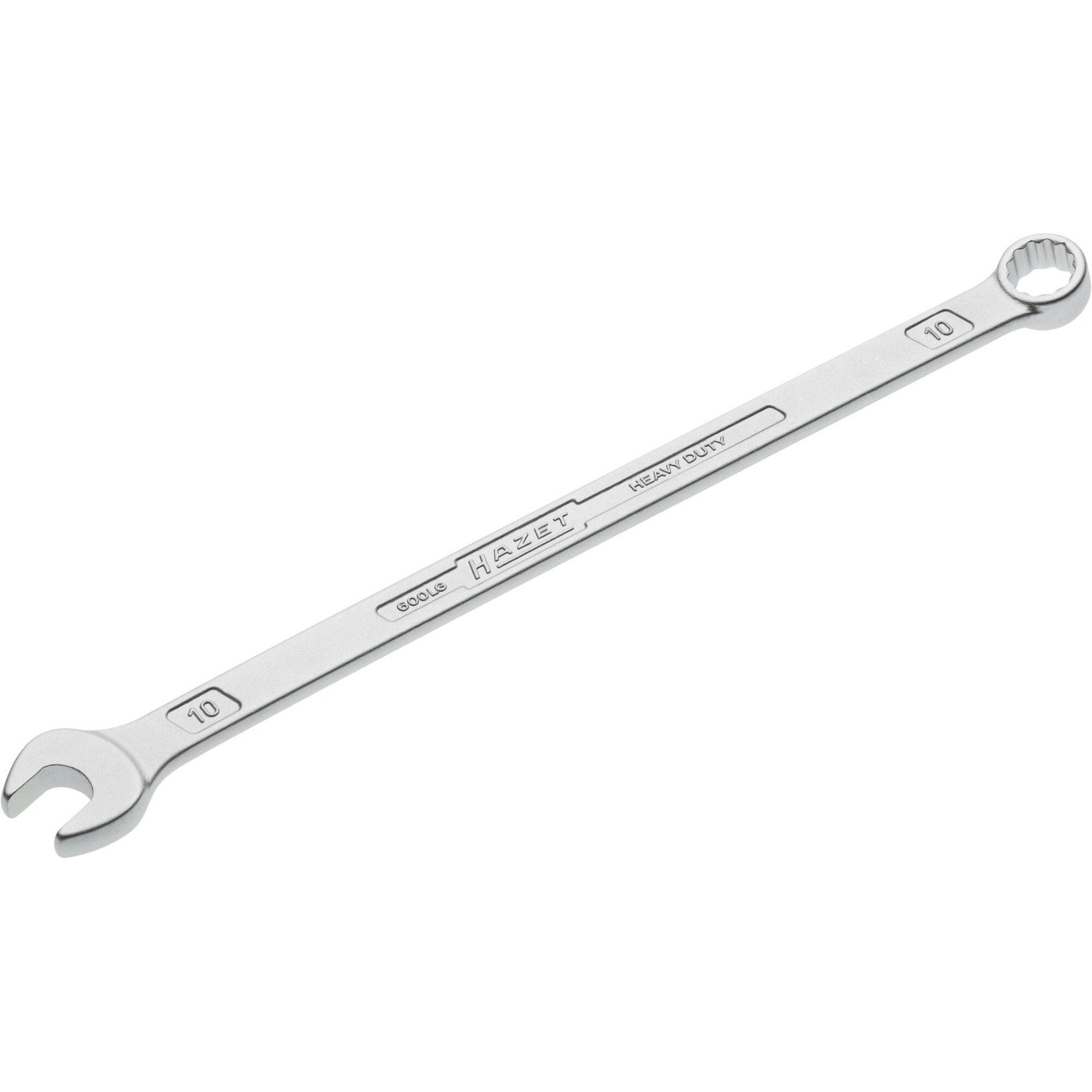 HAZET, Schraubenschlüssel, Ring-Maulschlüssel ∙ extra lang ∙ schlanke Bauform 600LG-10 ∙ Aussen Doppel-Sechskant-Tractio...
