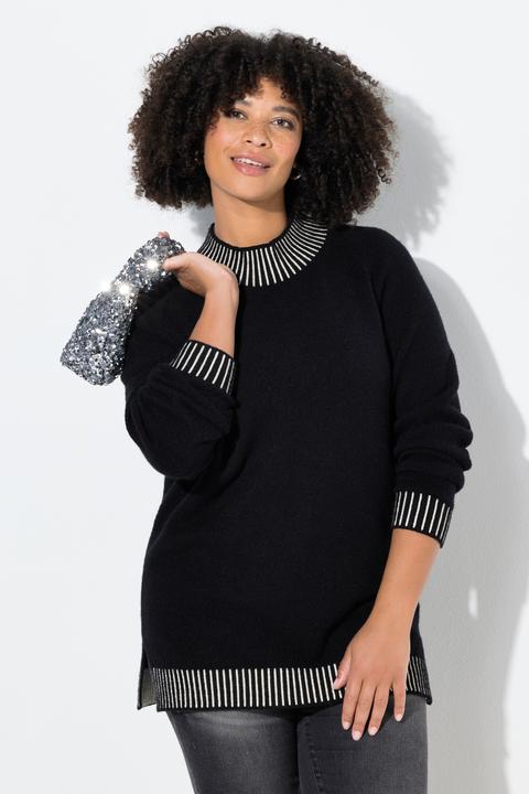 Image du produit Angel of Style Pull coupe Straight Fit, col légèrement montant avec rayures (50, 52)