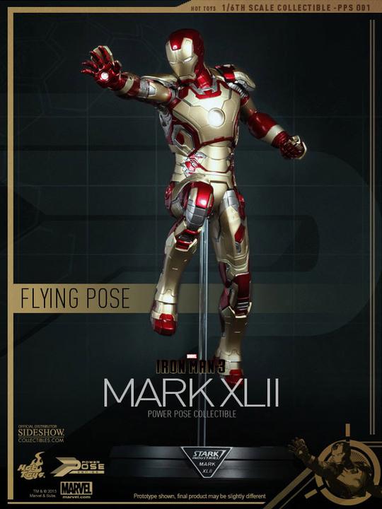Actual product image Hot Toys Iron Man 3 Power Pose Series Action Figure Iron Man Mark XLII