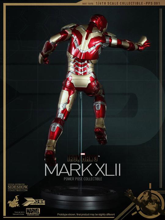 Actual product image Hot Toys Iron Man 3 Power Pose Series Action Figure Iron Man Mark XLII