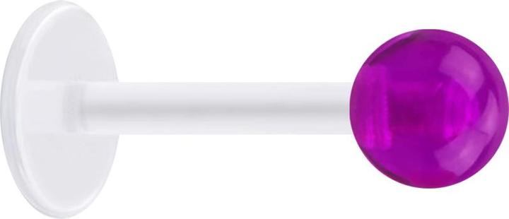 Produktbild Star Piercing Micro Labret transparent mit Kugel violett transparent (ohne Messing, Kunststoff)