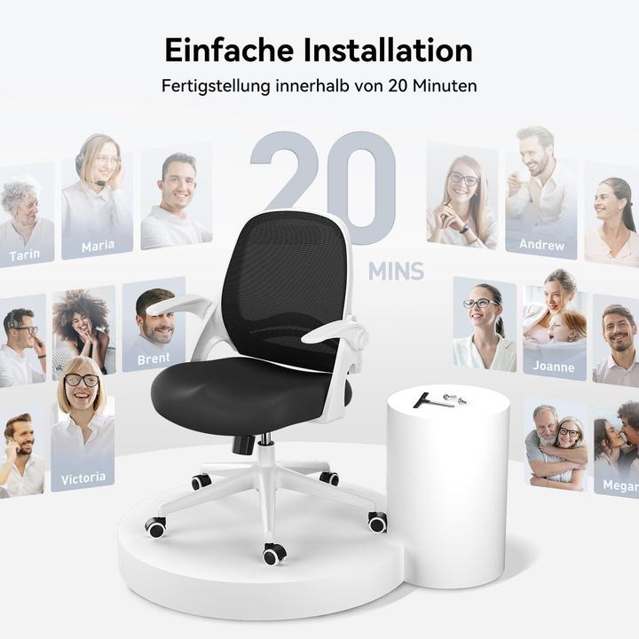 Actual product image Hbada Schreibtischstuhl, Weiss