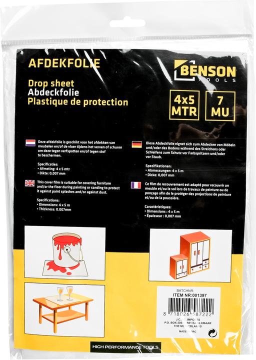 Produktbild Benson Abdeckfolie 4 x 5 m normal 7 mu (5 m)