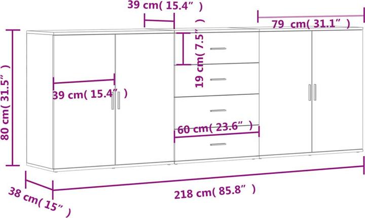 Produktbild vidaXL Kelcy (79 x 38 x 80 cm)