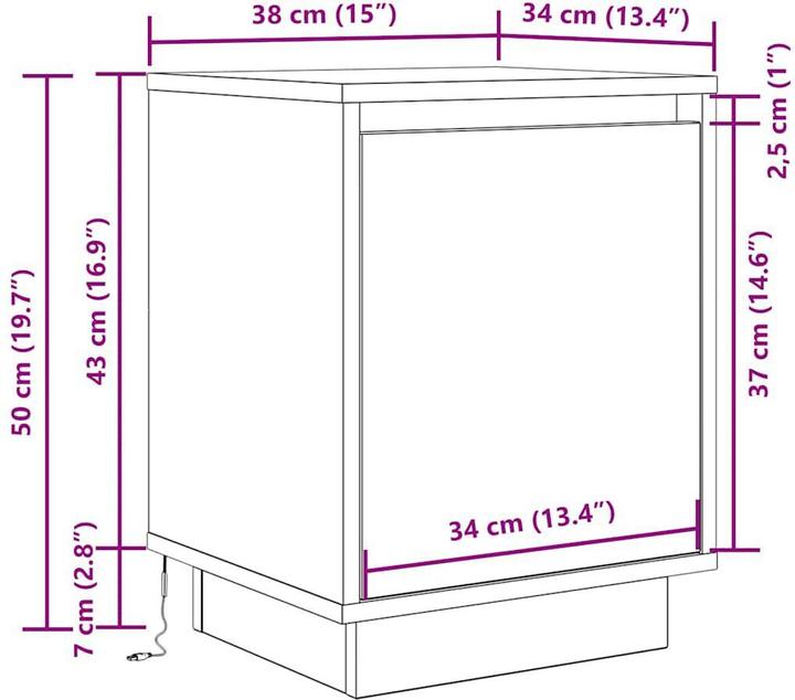 Produktbild vidaXL Nachttisch (38 x 34 x 50 cm)
