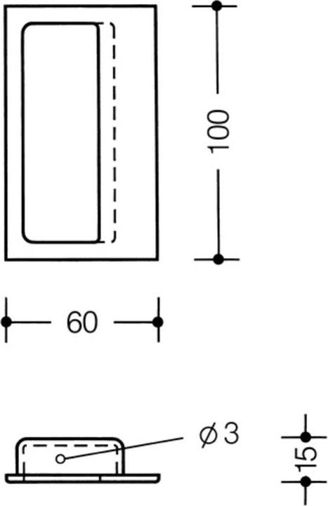 Actual product image Hewi Sliding door shell 539B Polyamide 90 deep black matt rectangular Door thickness from 19 mm suitable