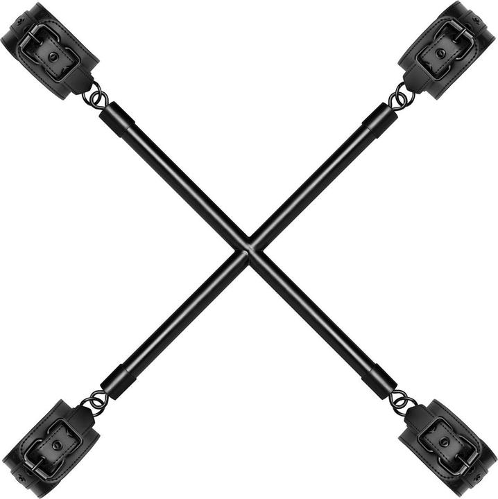 Bedroom Fantasies Hog Tie Cross Bar With Cuffs - Black