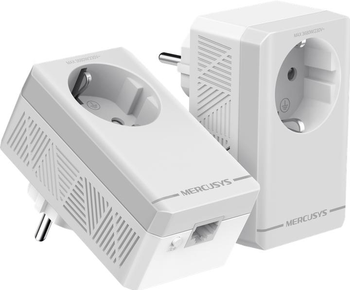 Mercusys Kit CPL Gigabit AV600 avec prise intégrée type F (lot de 2) Vitesse 600Mbps MSE (600 Mbit/s)