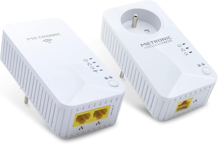 Immagine prodotto Metronic Presa WiFi Powerline con Porte Ethernet (600 Mbit/s)