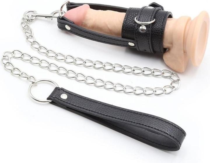 Actual product image BDSMaster Black Loop Dick Penis Leash