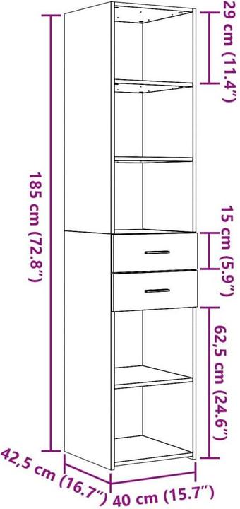 Image du produit vidaXL Highboard (40 x 42.50 x 185 cm)