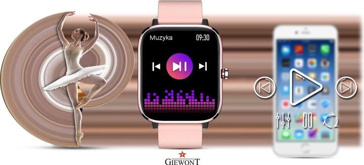 Actual product image Giewont GW230-1 Rose Gold Pink Smartwatch