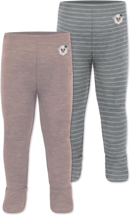 Normani 2er Pack Baby Merino Unterhose mit Füssen - 9539