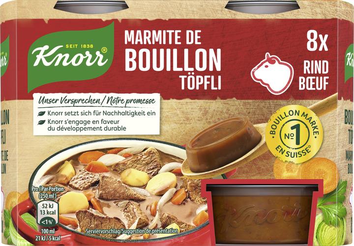 Image du produit Knorr Bouillon Marmite de boeuf, consistance molle & rapidement soluble, pour sauces, viande & wok (224 ml)
