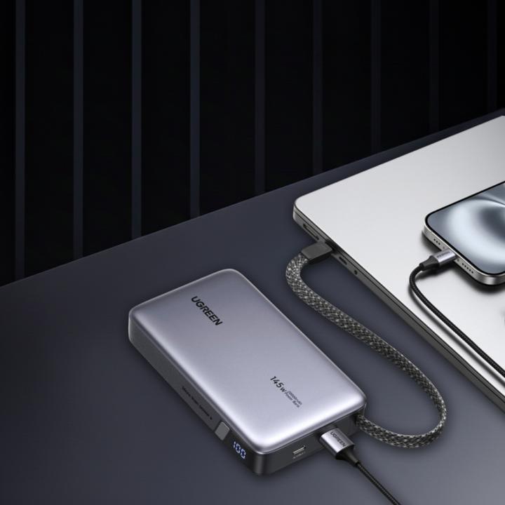 Image du produit Ugreen PB551 20.000mAh 145W Powerbank Built-in Cable 2x USB-C (20000 mAh, 145 W)