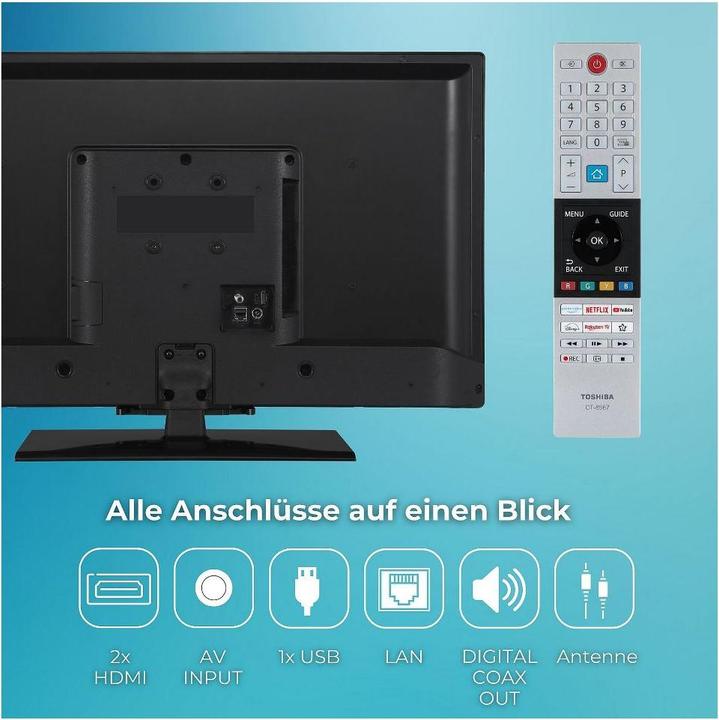 Produktbild Toshiba Fernseher 32 Zoll Smart TV VIDAA Full HD Fernseher HDR Smart TV mit Triple-Tuner, LED TV (32", LED, Full HD)