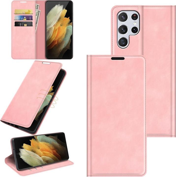 Immagine prodotto Cover-Discount Galaxy S22 Ultra - Silky Stand Flip Case Cover rosa (Samsung Galaxy S22 Ultra)
