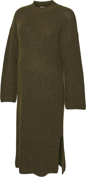 Produktbild Mamalicious Normal geschnitten Rundhals Gerippte Ärmelbündchen Weite Ärmel Midikleid Strickkleid (L)