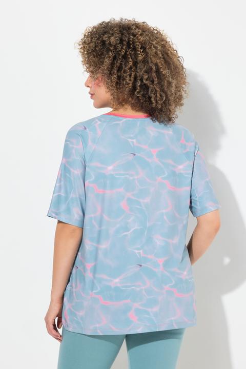 Actual product image Ulla Popken Quick Drying Short Sleeve Wavy Print Tee (42, 44)